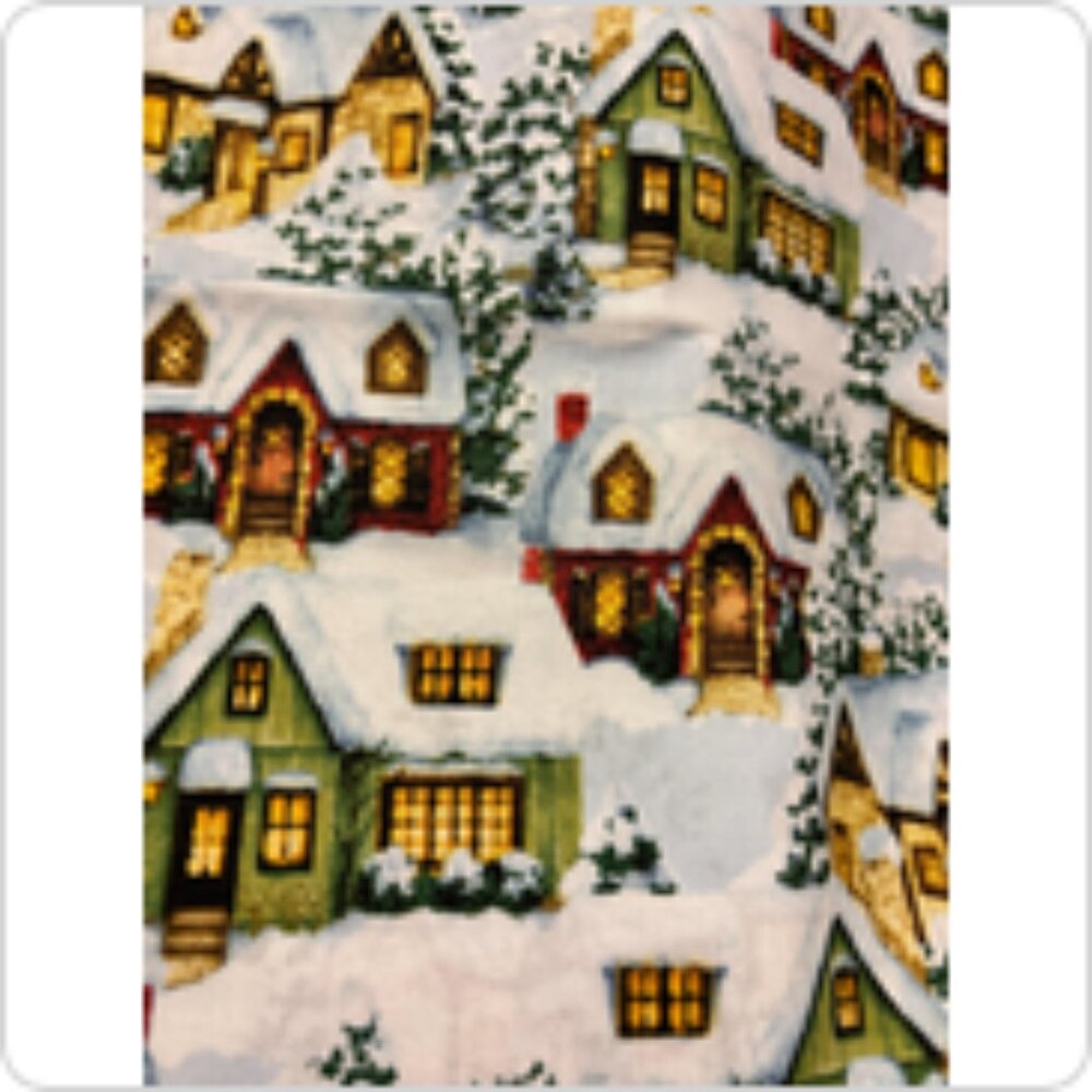 Fabric Christmas Village new cotton 1 yard x43" wide David Textiles, Inc